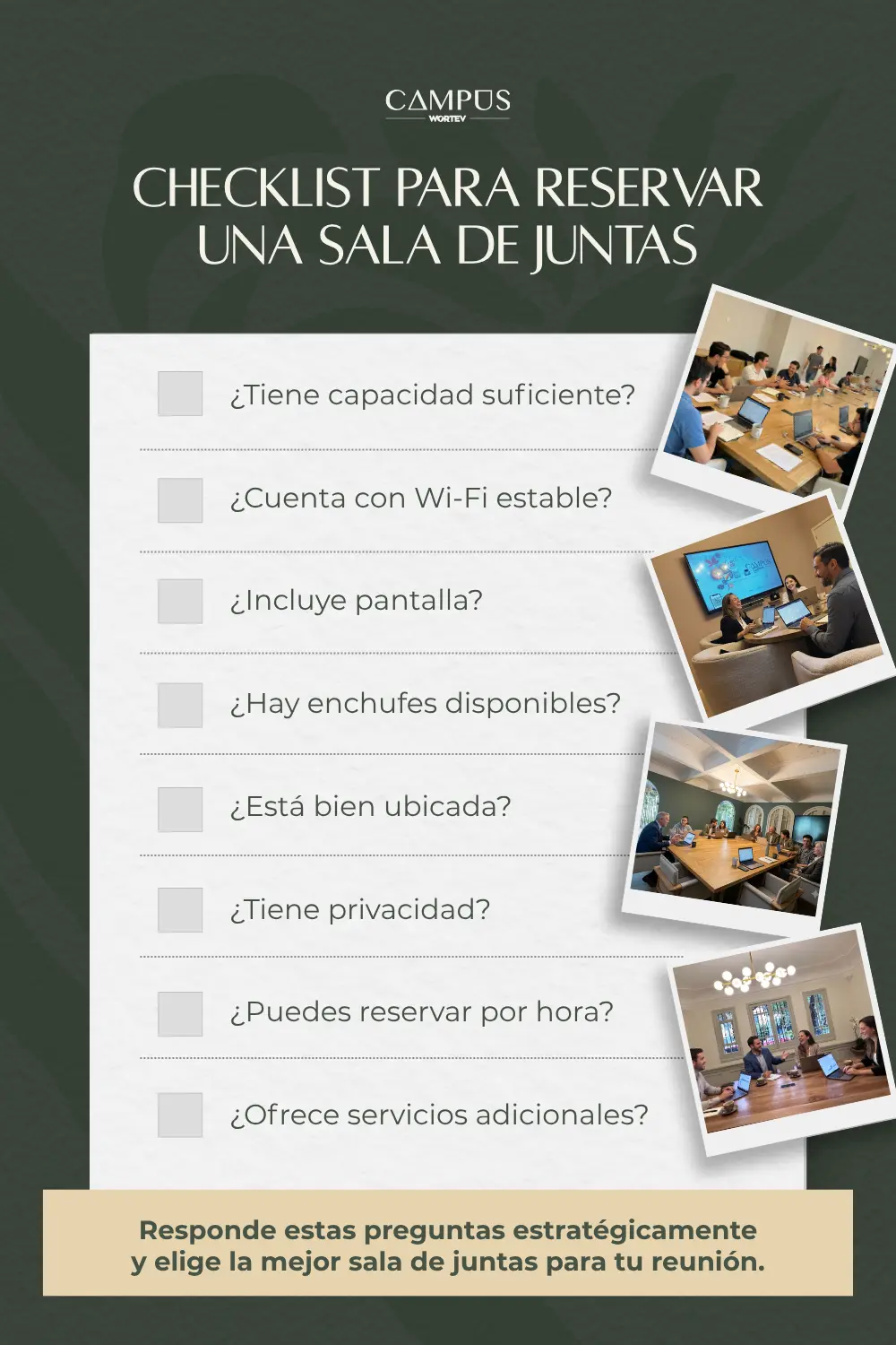 checklist para reservar sala de juntas